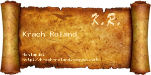 Krach Roland névjegykártya